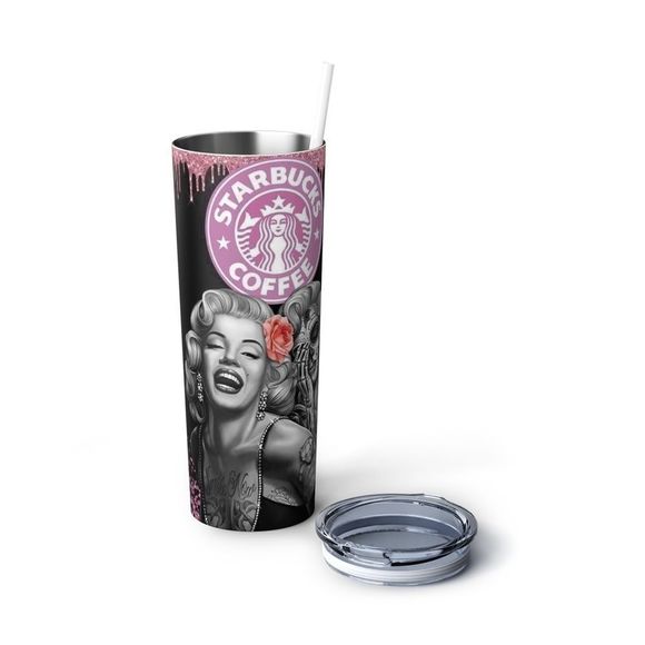 Marilyn Monroe 20oz Steel Tumbler With Straw - Picture 3 of 8